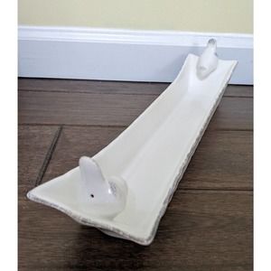 New ceramic long cracker dish serving plate tray bird rustic shabby